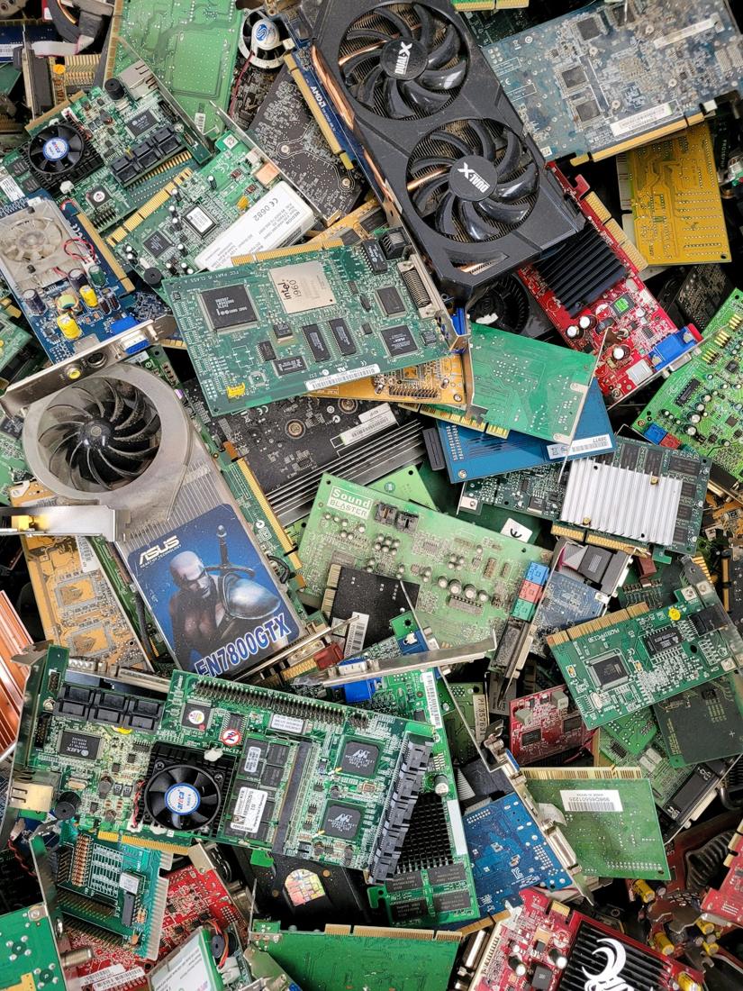 Pile of circuit boards and components